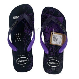 Havaianas Marvel Black Panther Flip Flops Sandals Mens Size 9/10 Purple New